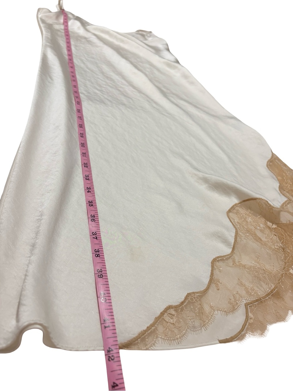 Wilfred Sonnet Satin Lace Trim Slip Midi Dress Light Birch M - Picture 10 of 11